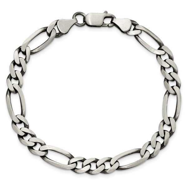 Sterling Silver Antiqued 6.5mm Figaro Chain - Image 3