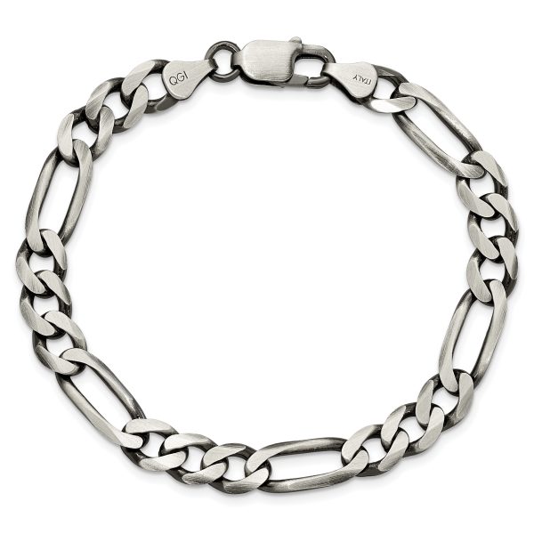 Sterling Silver Antiqued 7.5mm Figaro Chain - Image 3