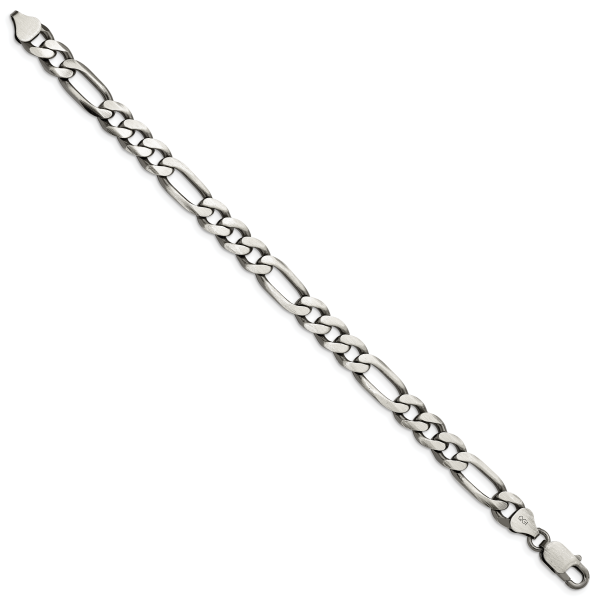 Sterling Silver Antiqued 7.75mm Figaro Chain - Image 2