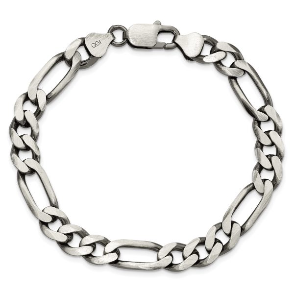 Sterling Silver Antiqued 7.75mm Figaro Chain - Image 3