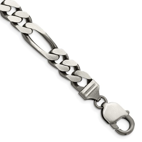 Sterling Silver Antiqued 9mm Figaro Chain