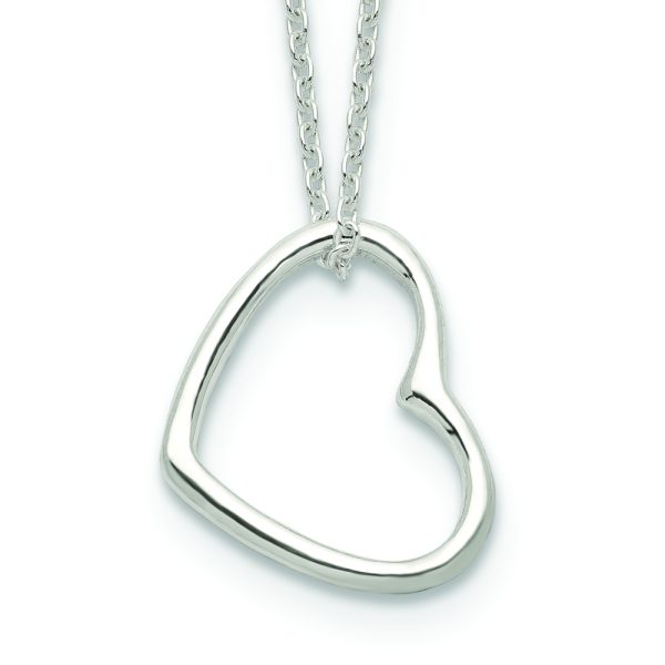 Sterling Silver Heart 14 IN w/2 In EXT Necklace