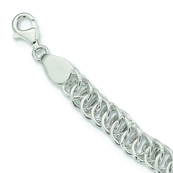 Sterling Silver Polished Fancy Circle Link 18.5in Necklace - Image 3