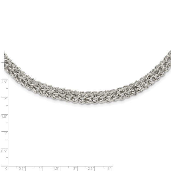 Sterling Silver Polished Fancy Circle Link 18.5in Necklace - Image 3