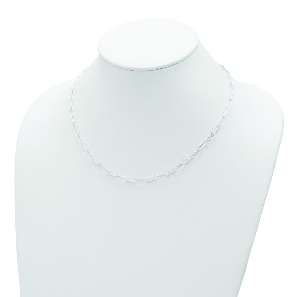 Sterling Silver D/C Fancy Open Link w/1.5 in ext. Necklace - Image 2