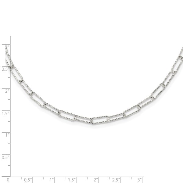 Sterling Silver D/C Fancy Open Link w/1.5 in ext. Necklace - Image 3