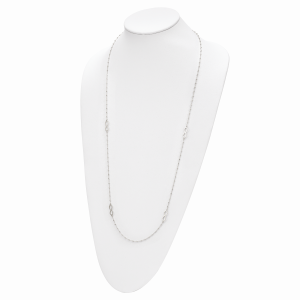 Sterling Silver Polished Beaded Infinity w/1 in ext. Necklace - Image 2
