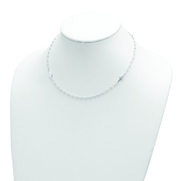 Sterling Silver Medal/Cross w/1.5in ext. Rosary Necklace - Image 2