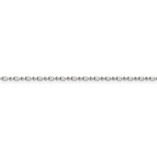 Sterling Silver 1.5mm Fancy Beaded Chain - Image 2