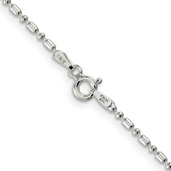 Sterling Silver 1.5mm Fancy Beaded Chain - Image 3