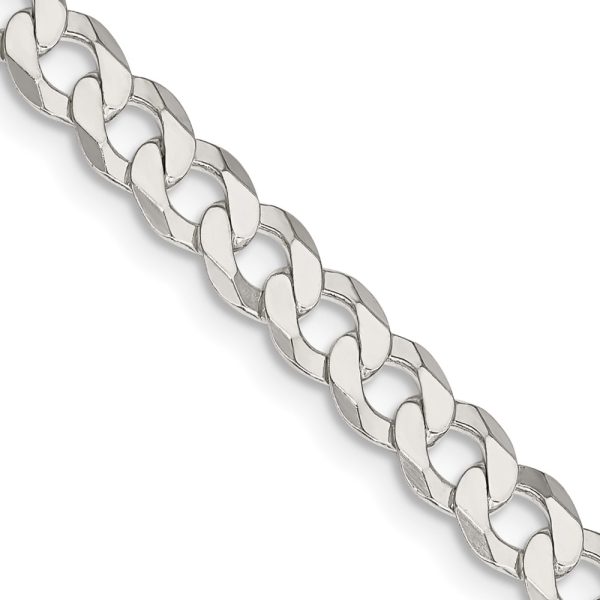 Sterling Silver 5.75mm Flat Curb Chain