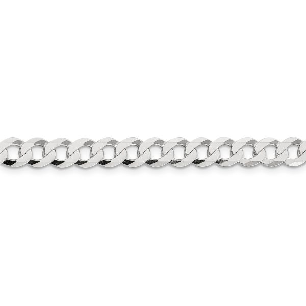 Sterling Silver 6.8mm Flat Curb Chain - Image 2