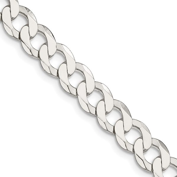 Sterling Silver 7.5mm Flat Curb Chain