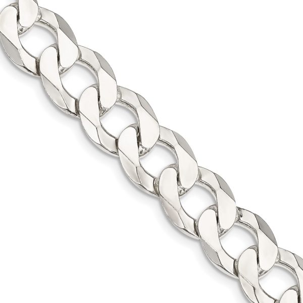 Sterling Silver 11.75mm Flat Curb Chain