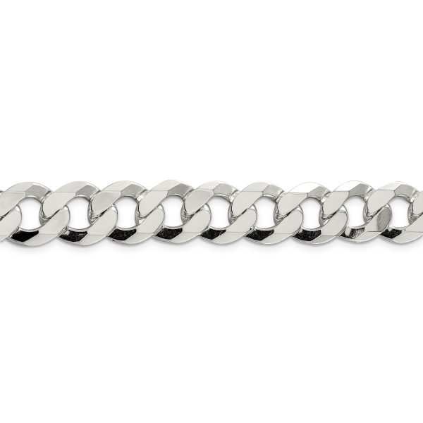 Sterling Silver 14mm Flat Curb Chain - Image 2