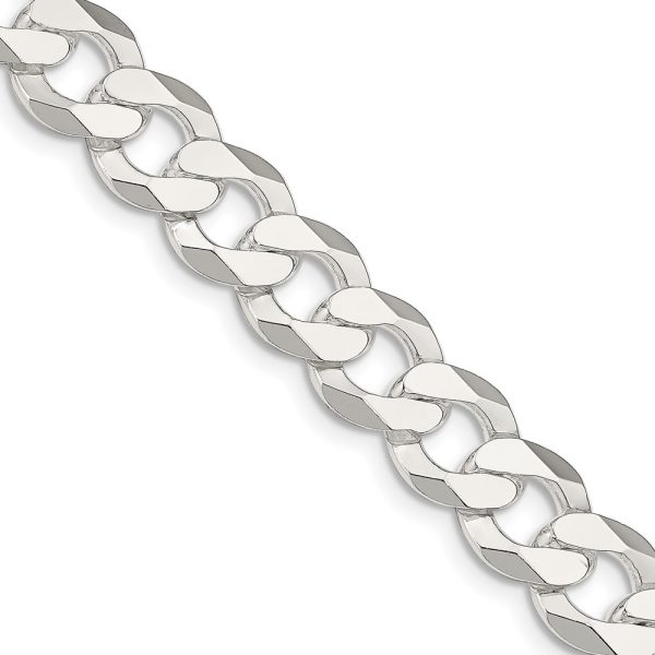 Sterling Silver 14mm Flat Curb Chain