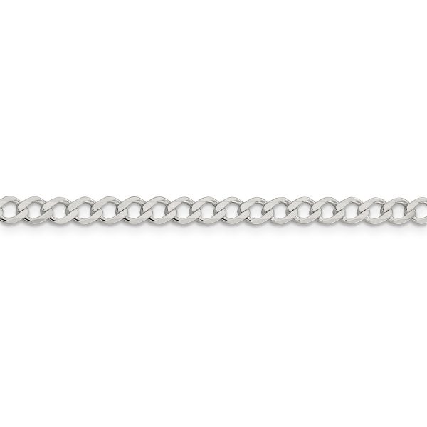 Sterling Silver 4.5mm Semi-solid Flat Curb Chain - Image 2