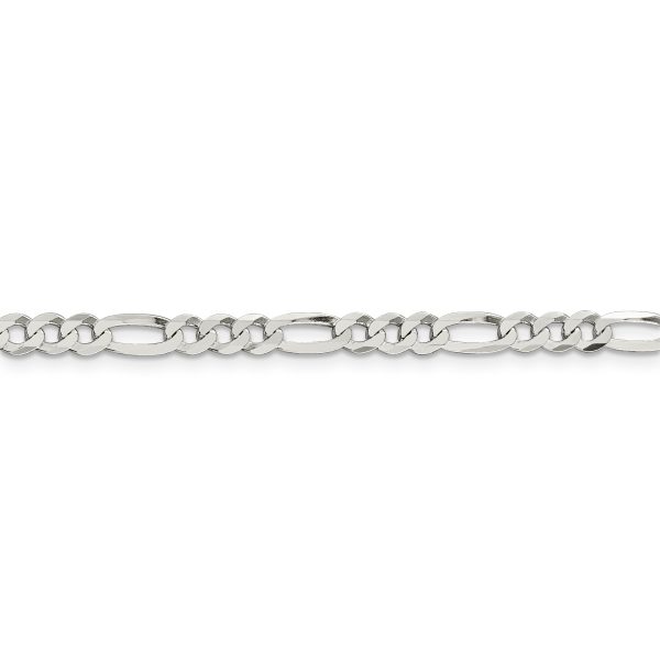 Sterling Silver 4.5mm Lightweight Flat Figaro Chain - Image 2