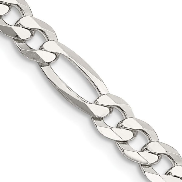 Sterling Silver 5.5mm Lightweight Flat Figaro Chain