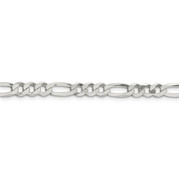 Sterling Silver 5.5mm Lightweight Flat Figaro Chain - Image 2