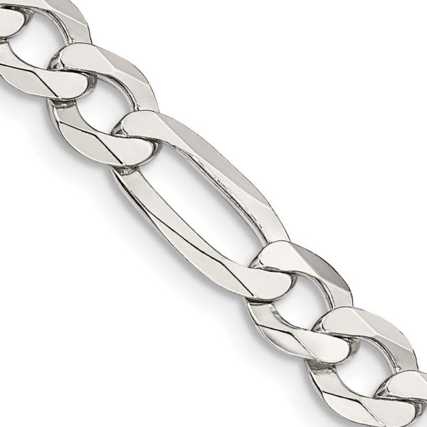 Sterling Silver 7.0mm Lightweight Flat Figaro Chain