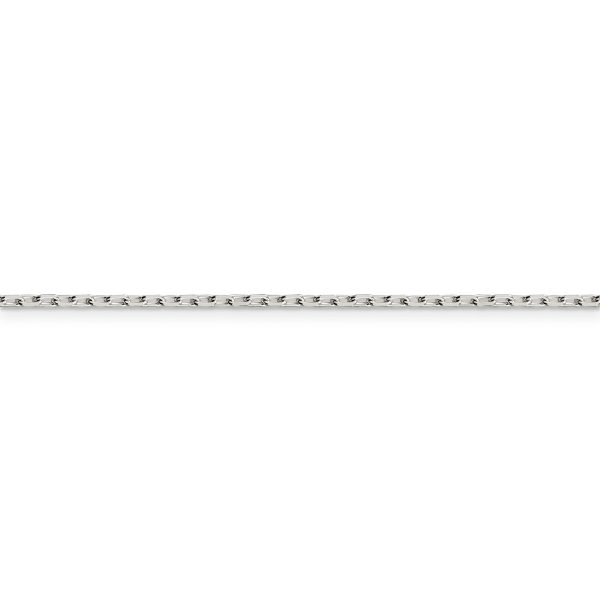 Sterling Silver 1.65mm Diamond-cut Long Link Cable Chain - Image 2