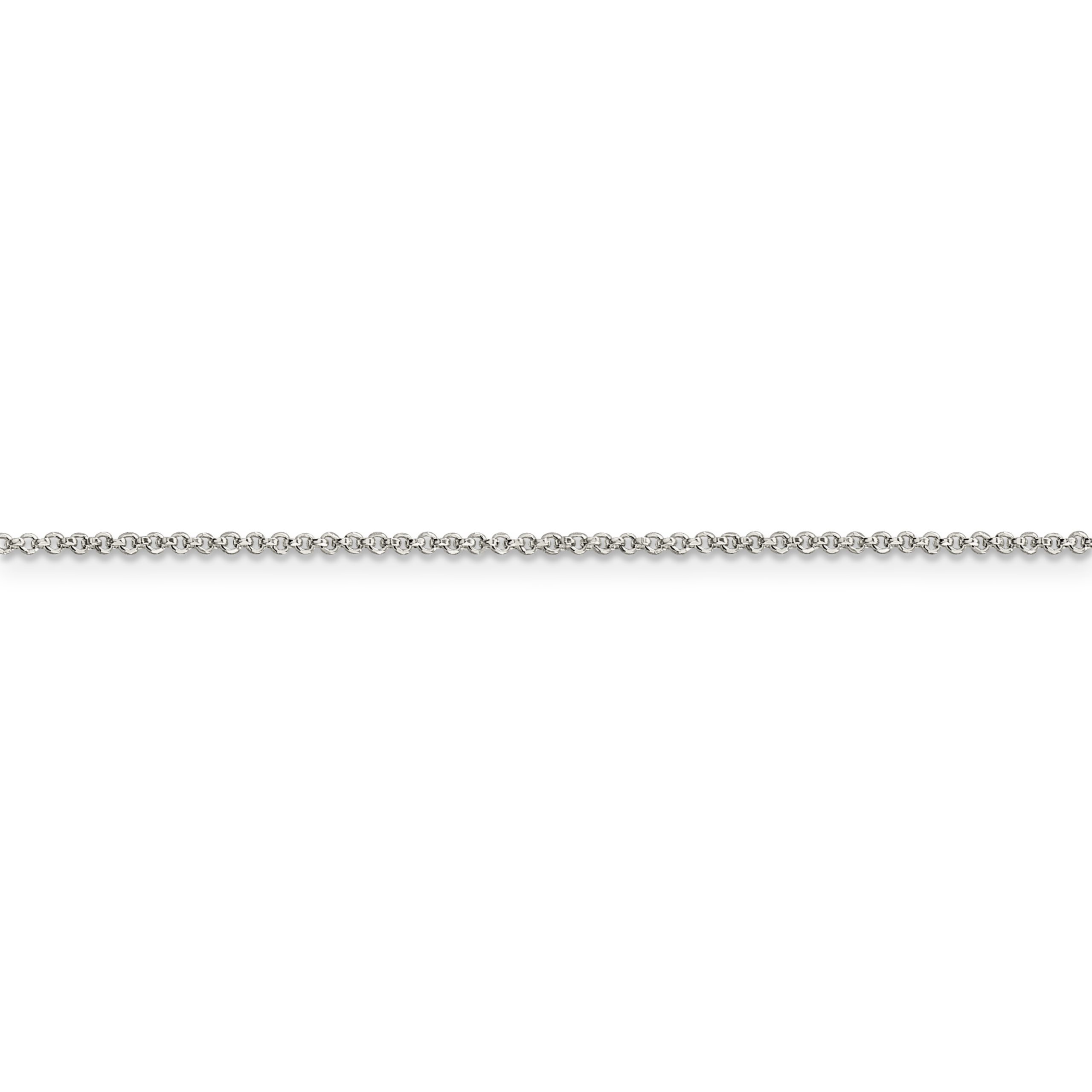 Sterling Silver 1.4mm Diamond-cut Rolo Chain - Image 2