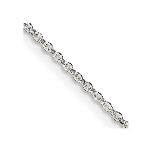 Sterling Silver 1mm Flat Link Cable Chain w/2in ext.