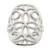 Sterling Silver Polished Floral Design Ring