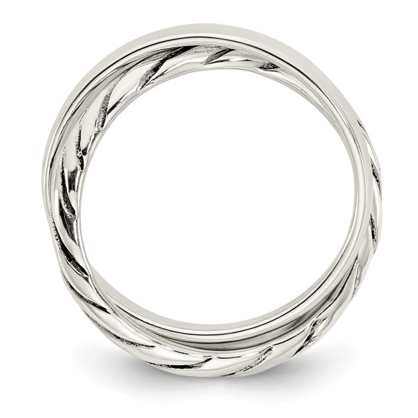 Sterling Silver Polished & Twisted Intertwined Rings - Image 2