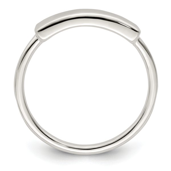 Sterling Silver Polished Engraveable Top Ring - Image 2