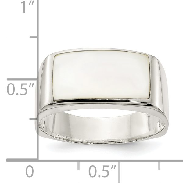 Sterling Silver Polished Mother of Pearl Ring - Image 3