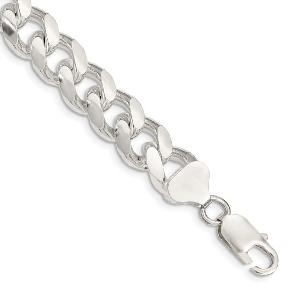 Sterling Silver 10.5mm Domed w/ Side D/C Curb Chain