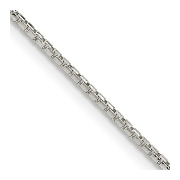 Sterling Silver 1.3mm Diamond-cut Round Box Chain