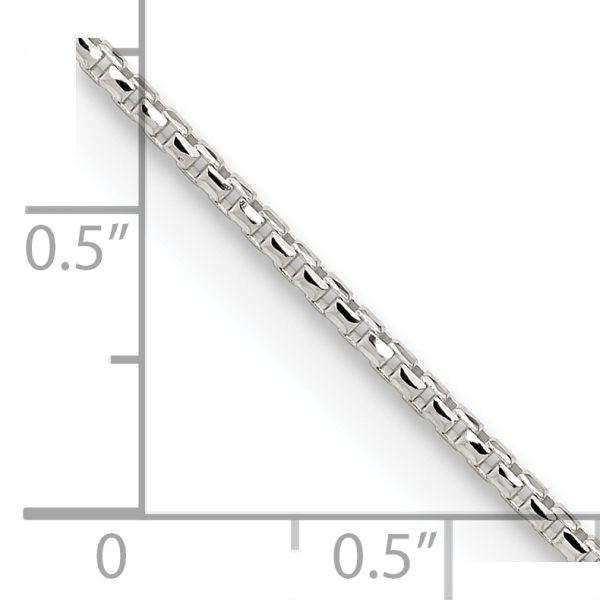 Sterling Silver 1.5mm Diamond-cut Round Box Chain - Image 2