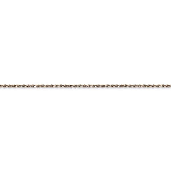 14k Rose Gold 1mm D/C Machine-made Rope Chain - Image 2