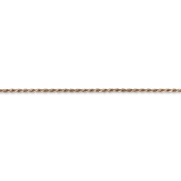 14k Rose Gold 1.5mm D/C Machine-made Rope Chain - Image 2