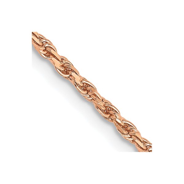 14k Rose Gold 1.8mm D/C Machine-made Rope Chain