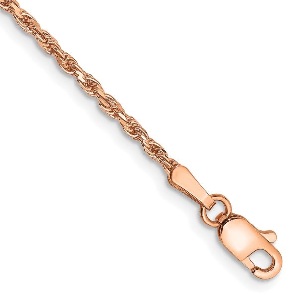 14k Rose Gold 1.8mm D/C Machine-made Rope Chain