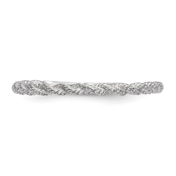 14k White Gold Polished Twisted Rope Ring - Image 3