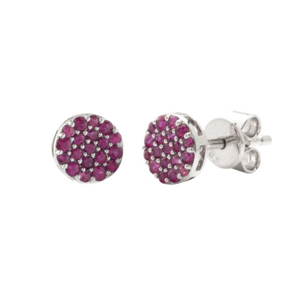 14KW 0.32CTW ROUND RUBY STUD EARRINGS