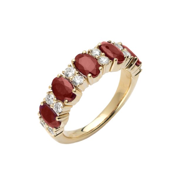 14KY 0.54CTW DIAMONDD & RUBY LADIES RING