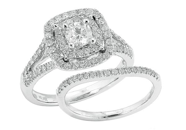 14KW 1.10CTW DIAMOND FANCY BRIDAL SET [0.40CT CTR]