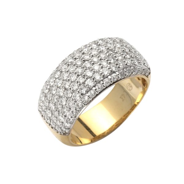 14KY 1.80CTW PAVE DIAMOND LADIES PAVE DOME BAND