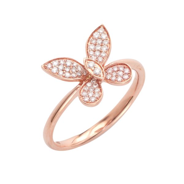 14KR 0.25CTW DIAMOND BUTTERFLY RING