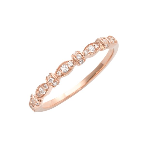 14KR 0.15CTW DIAMOND STACKABLE BAND - LEAF