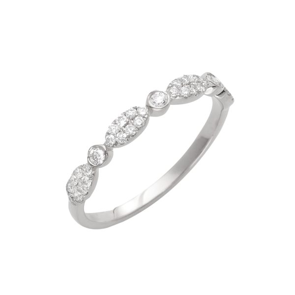 14KW 0.30CTW DIAMOND OVAL STACKABLE RING