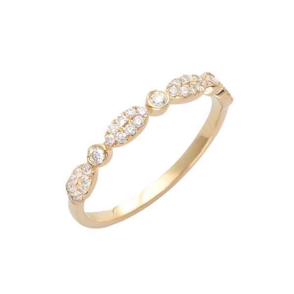 14KY 0.30CTW DIAMOND OVAL STACKABLE RING