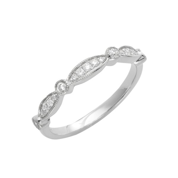 14KW 0.20CTW DIAMOND MARQUISE DESIGN STACKABLE