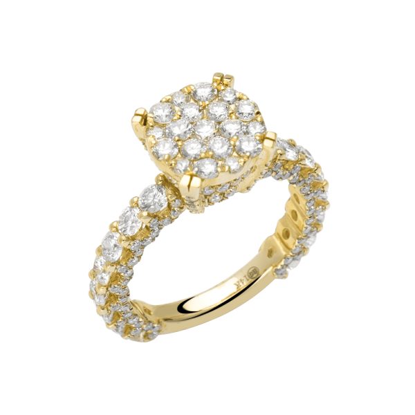 14KY 2.00CTW ROUND CLUSTER DIAMOND RING